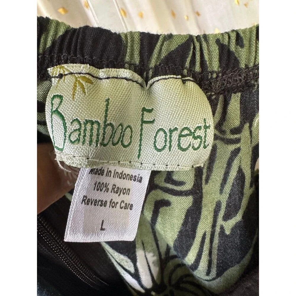 Bamboo Forest Girls Hawaiian Floral Spaghetti Strap Smock Midi Dress Pockets L